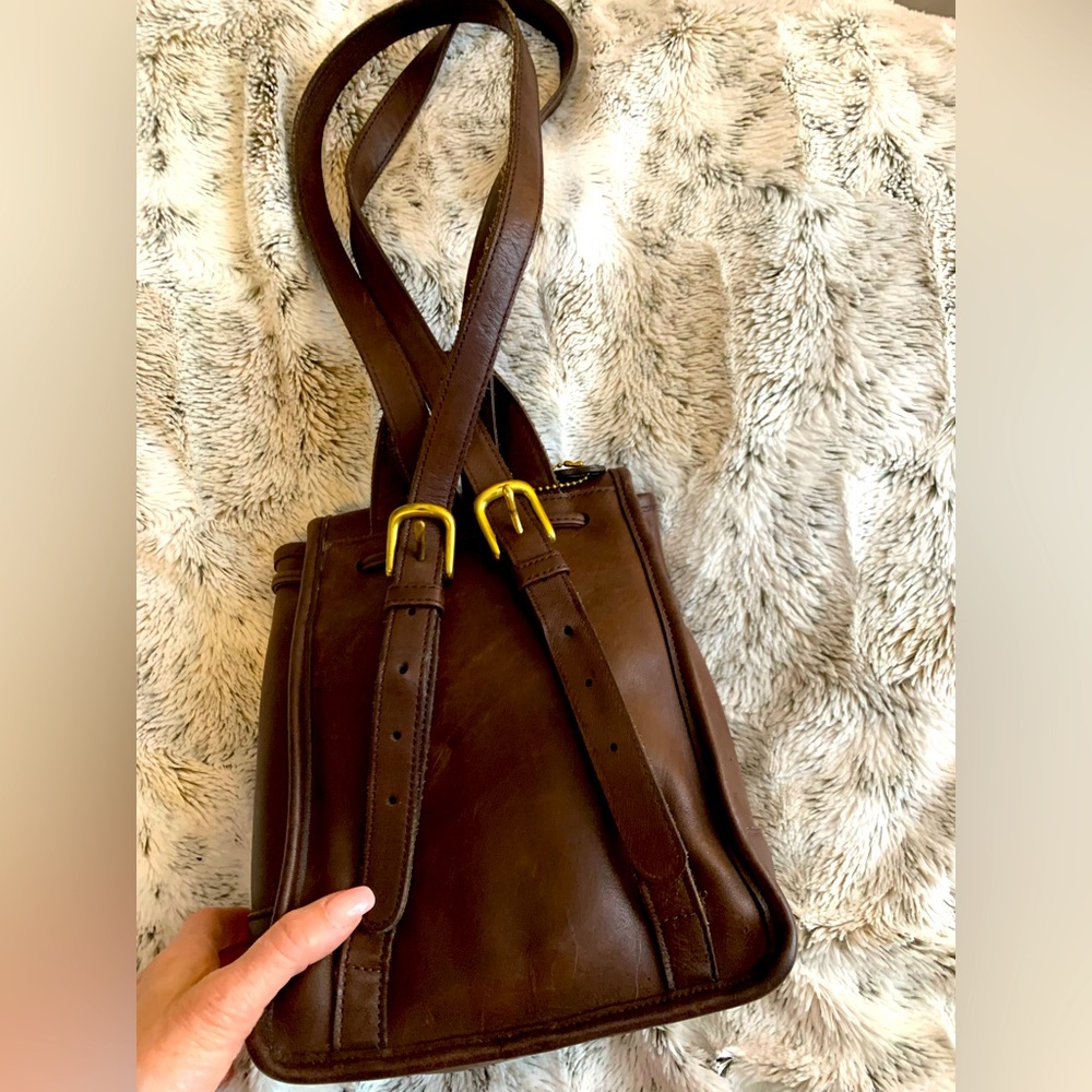 COACH VINTAGE BROWN LEATHER DAYPACK /BACKPACK MINI 9960 EUC BARELY USED 8”9”5” - Picture 5 of 7